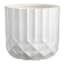Short White Diamond Ribbed Shadow Outdoor Planter, Large