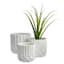Short White Diamond Ribbed Shadow Outdoor Planter, Large