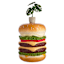 Hamburger Outdoor Garden Statue, 18"