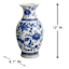 Providence Blue & White Floral Porcelain Vase, 12"