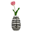 Found & Fable Black & Silver Mosaic Vase, 10"