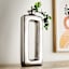Silver Rectangular Cutout Ceramic Vase, 15"