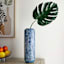 Blue Mosaic Glass Vase, 16"