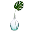 Clear Glass Vase with Aqua Bubbles, 16"