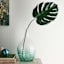 Clear Glass Vase with Aqua Bubbles, 16"