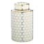 Gold Ceramic Honeycomb Jar with Lid, 12"