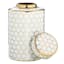 Gold Ceramic Honeycomb Jar with Lid, 12"