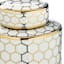 Gold Ceramic Honeycomb Jar with Lid, 12"
