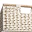 Found & Fable White Rattan Rectangle Basket with Wooden Handle, Large