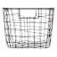Honeybloom Tapered Dark Grey Metal Storage Basket, Medium