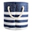 Providence Blue Striped Round Storage Basket, Small