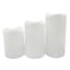 3-Pack White All Weather LED Pillar Candles, 3x4/3x5/3x6