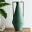 Tracey Boyd Blue & Green Vase with Handles, 15"