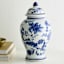 Providence Blue & White Floral Porcelain Jar, 11"