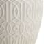 Embossed White Indoor Ceramic Planter with Saucer, Medium