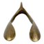 Vintage Brass Finish Metal Wishbone Figurine, 8"