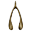 Vintage Brass Finish Metal Wishbone Figurine, 8"