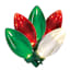 25-Count LED Transparent Red, Warm White & Green C9 Light Set