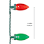 25-Count LED Transparent Red, Warm White & Green C9 Light Set