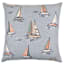 Honeybloom Blue Sailboat Embroidered Throw Pillow, 18"