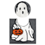 Happy Haunting Ghost Contour Bath Rug Set, 19.5x24/20"