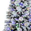 (B19) Pre-Lit Flocked Pine Christmas Tree, 7.5'