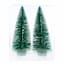 Set of 2 Dark Green Bottlebrush Trees, 9"