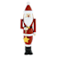 Homespun Red Handcrafted Wood Santa with Star, 16"