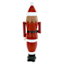 Homespun Red Handcrafted Wood Santa with Star, 16"