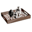 Brown Zebra Lacquer Tray, 15x11