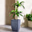 Japi All-Weather Charcoal Grey Modern Square Outdoor Planter, Small