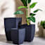 Japi All-Weather Black Modern Square Outdoor Planter, Small