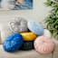 Holan Yellow Pleated Velvet Round Throw Pillow, 16"