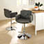 Crosby St. Stout Adjustable Faux Leather Barstool, Black