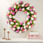 Pink & White Tulip Floral Wreath, 26"