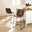 Crosby St. Drake Faux Leather Counter Stool, Espresso Brown