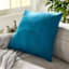 Teal Faux Suede Throw Pillow, 24"
