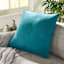 Turquoise Faux Suede Throw Pillow, 24"