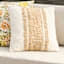 Honeybloom Tan & White Block Stripe Square Outdoor Throw Pillow, 18"