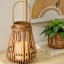 Brown LED Rattan Lantern, 7x9