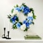 Blue & White Flower Wreath, 24"