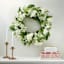 White Hydrangea & Leaves Wreath, 22"
