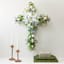 White Lily Floral Cross Decoration, 30"