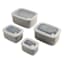REAL SIMPLE 8-Piece Grey Rect Plastic Ribbed Mixing Bowl Set