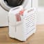REAL SIMPLE White Plastic Collapsible Laundry Basket with Handles