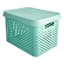 REAL SIMPLE Green Storage Bin with Lid, Large