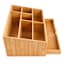 REAL SIMPLE 7-Compartment Bamboo Cosmetic Organizer with Drawer