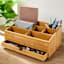 REAL SIMPLE 7-Compartment Bamboo Cosmetic Organizer with Drawer