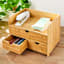 REAL SIMPLE 3-Drawer Bamboo Cosmetic Organizer with Top Tray