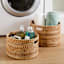REAL SIMPLE Round Rattan Storage Basket, Small